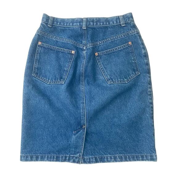 Vintage Calvin Klein Sport Mid Length Denim‎ Straight Pencil Skirt Size 8 - Picture 2 of 4